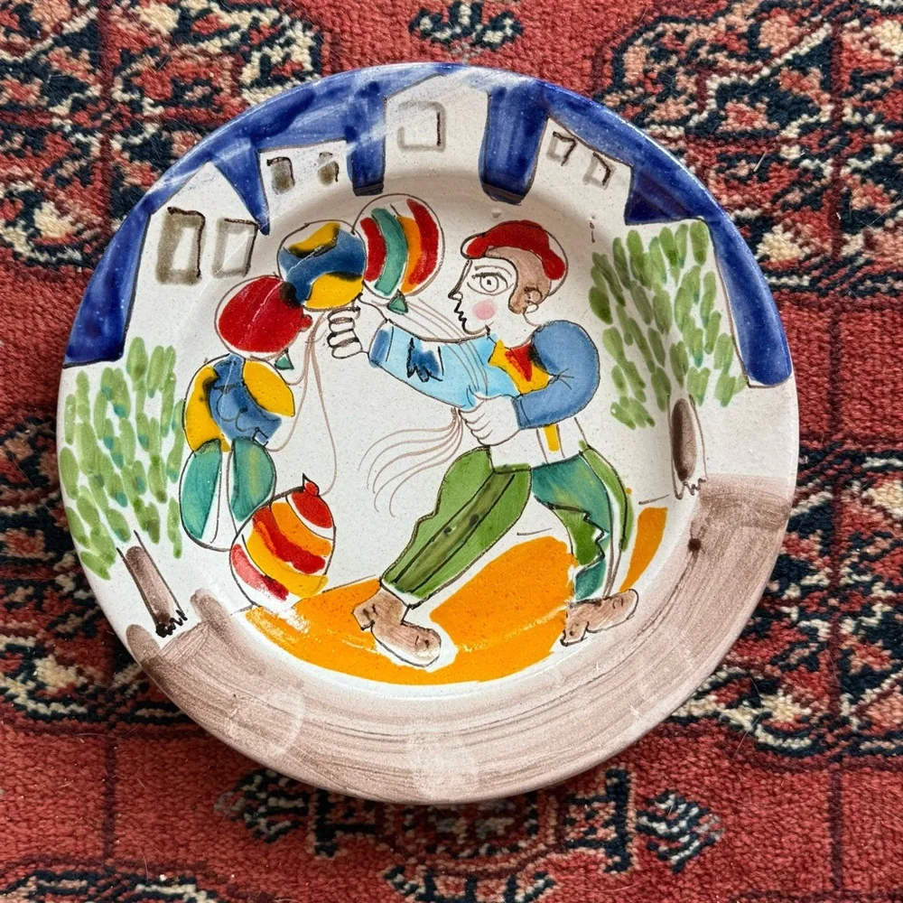 Giovanni De Simone Modern Art Italian Pottery Shallow Bowl 9-1/4